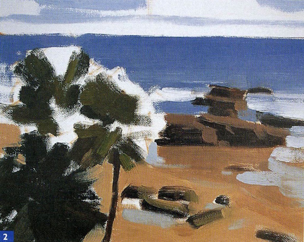 How to Paint En Plein Air: Beginner Landscape Oil-Painting Techniques, Demo 2, Step 2 | Excerpted from Plein Air Painting in Oil by Frank Serrano, Walter Foster Publishing, Laguna Hills, California 