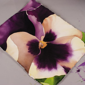 Birgit O'Connor, pintura de acuarela, Pansy