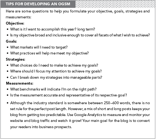 Tips for Developing Objectives, Goals, Strategies and Measurements for Your Creative Business