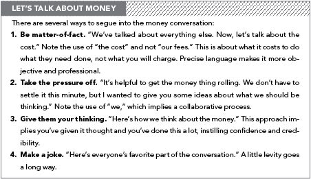 tips for talking about money