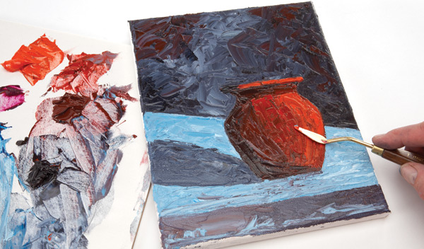 "Direct painting with a palette knife" is one of many demonstrations included in Making Art.