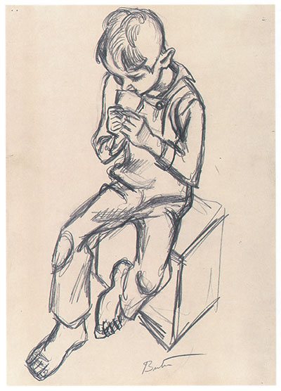 Drawing lessons from THB: Study for Farming by Thomas Hart Benton, drawing, 1937.