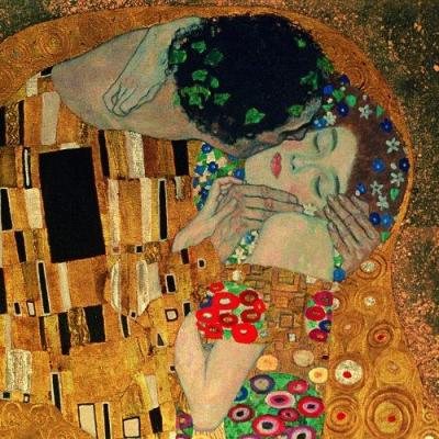 The Kiss by Klimt, detail.