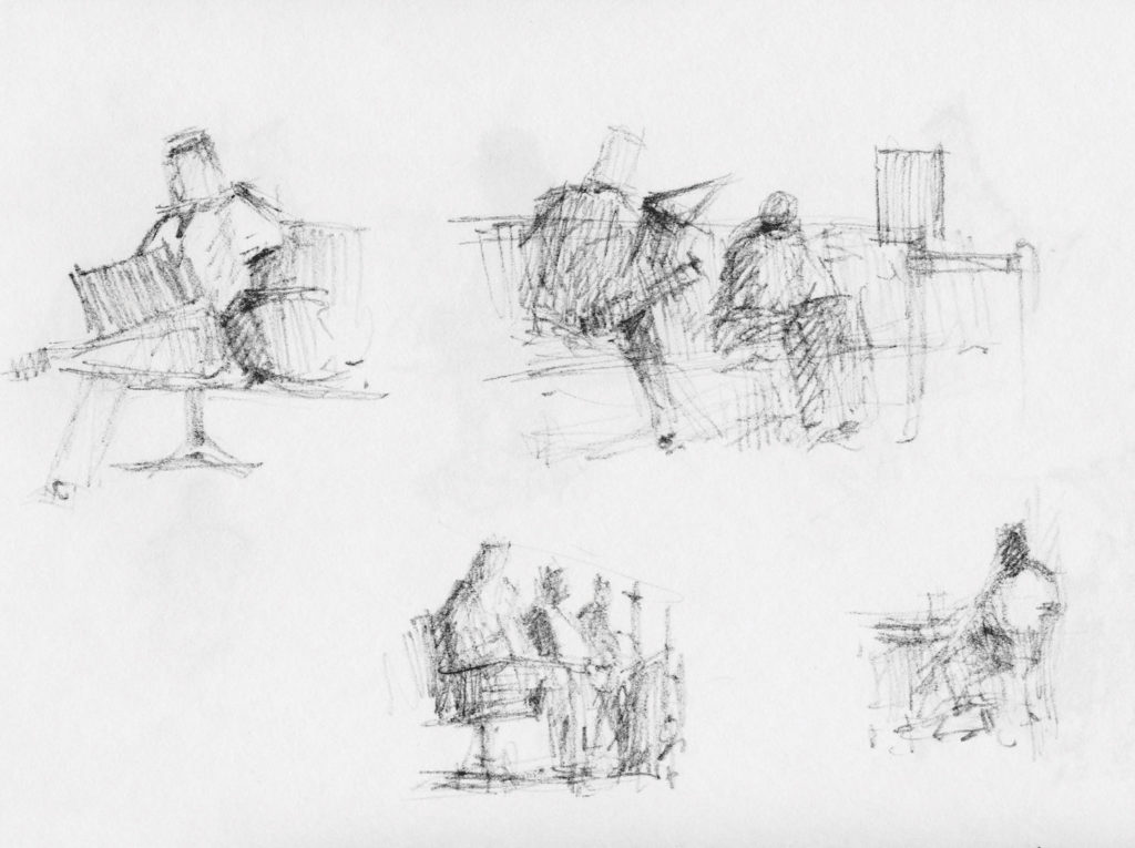 How to sketch people at the airport, feature from Artists Magazine