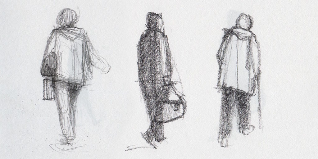 How to sketch people at the airport, feature from Artists Magazine