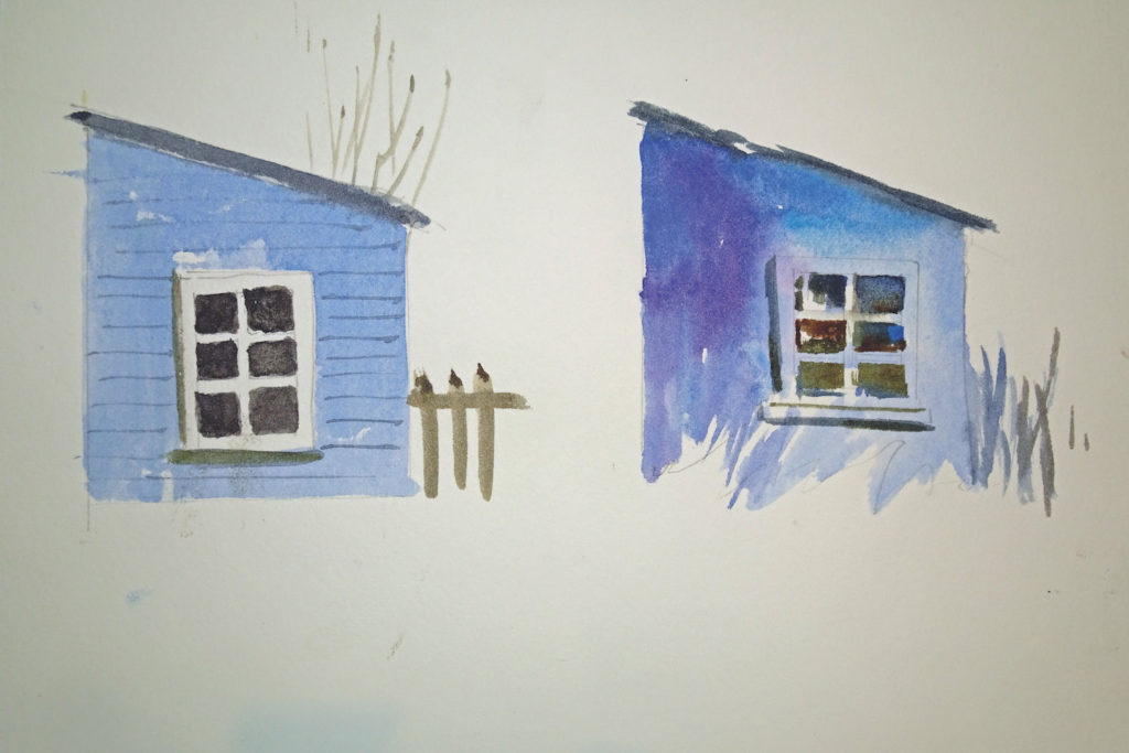 Simple shapes turned into houses | Learn how to turn simple shapes into paintings | Watercolor Artist