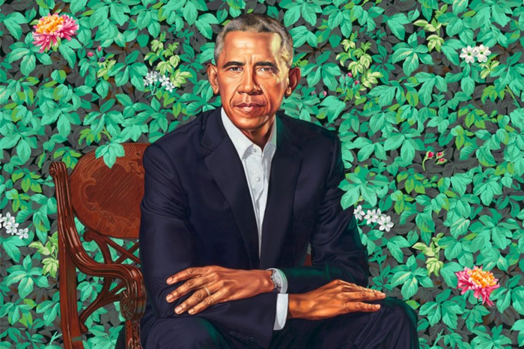 President Barack Obama by Kehinde Wiley (Image courtesy of the National Portrait of Gallery)