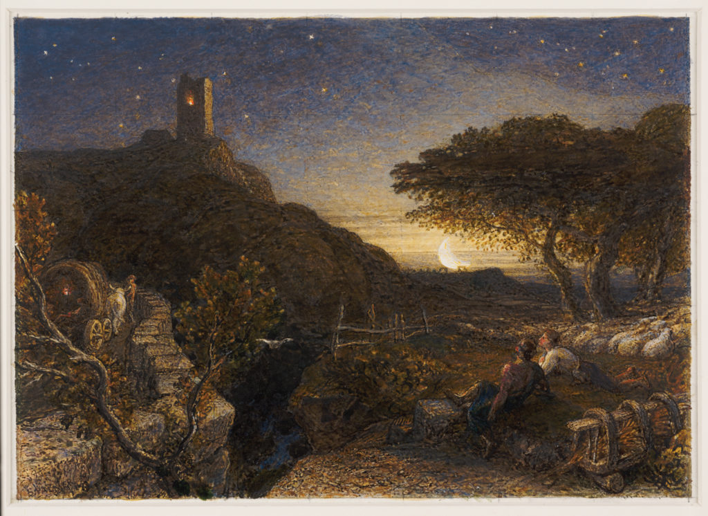 The Lonely Tower by Samuel Palmer (1880; watercolor and gouache, 6⅝ x9¼ ) Selected by Melinda McCurdy, Associate Curator, British Art, Huntington Library, Art Collections, and Botanical Gardens, San Marino, Calif.