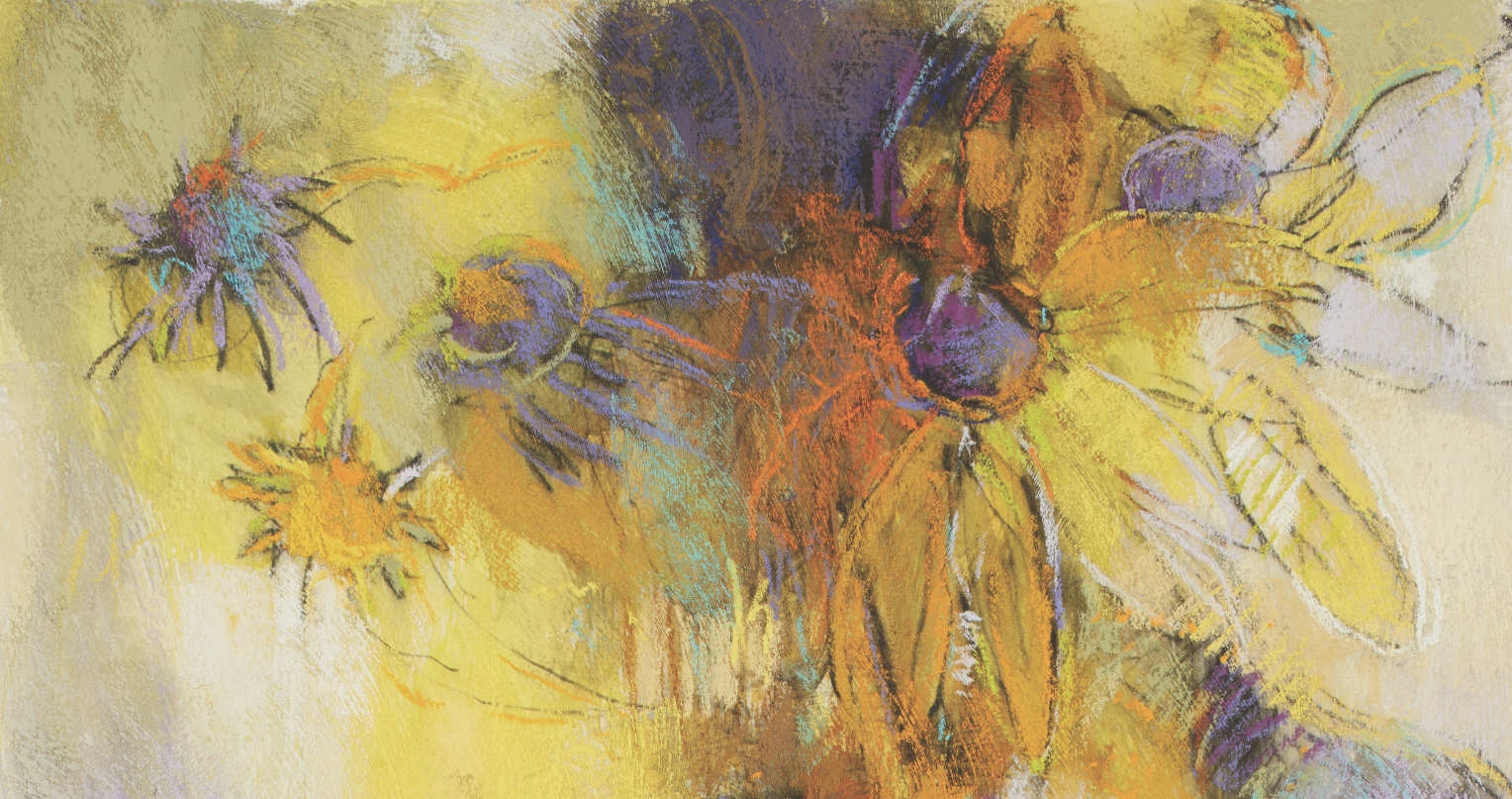 Abstract Painting Techniques: Flowers in Pastel