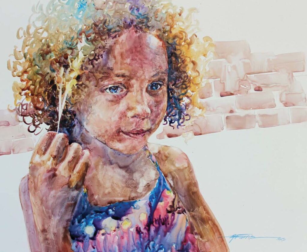 Watercolor on YUPO: Hesitation by Alicia Farris